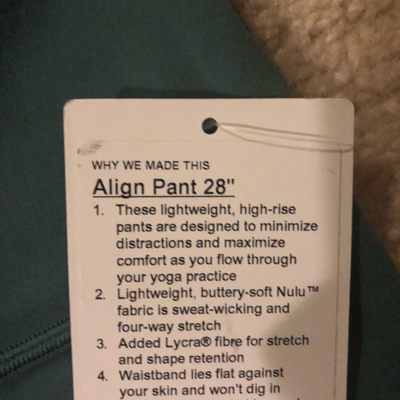 SOLD NWT lululemon align pant green smoke size 6 - Picture 3 of 5